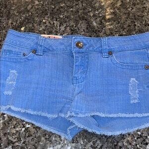 1st Kiss Blue Jean Shorts Distressed Cut-Off Style